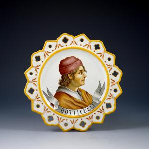 Piattino traforato con ritratto di Botticelli